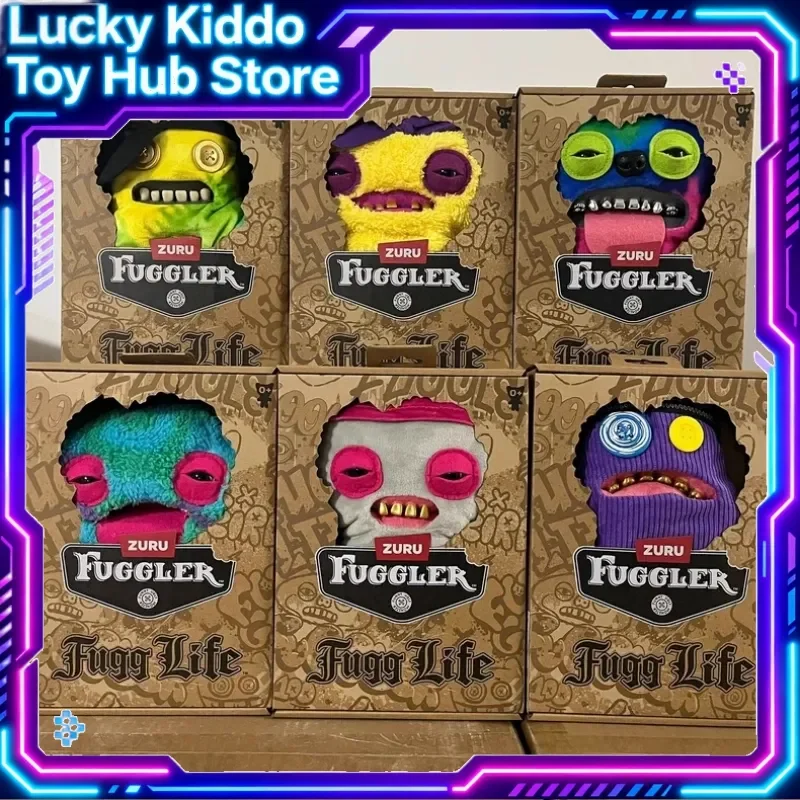 

2026 New Genuine Fuggler Fugg Life Series Plush Toys With Teeth 23cm Hip Hop Kawaii Ugly Monster Collectible Desktop Decoration