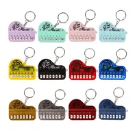 1pc Portable Mini Creative Music Electronic Piano Keyboard Keychain Ring with Light Up Keys Pendant Children's Toy Gaming Player