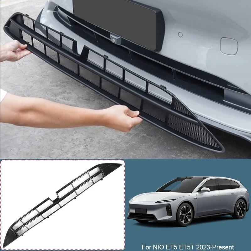 ABS Car Modify Front Buckle Insect Proof Net Auto Front Bumper Center Intake Grille Cover Accessory For NIO ET5 ET5T 2023-2027