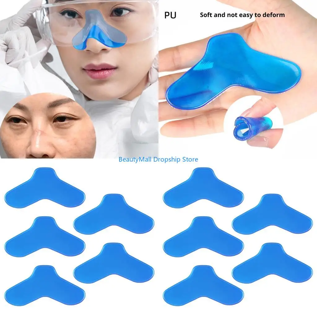 40JD Universal CPAP Nasal Mask Pad Cushion For Pressure Relief Soft PU Comfortable Fit 9.4x3.8cm Blue