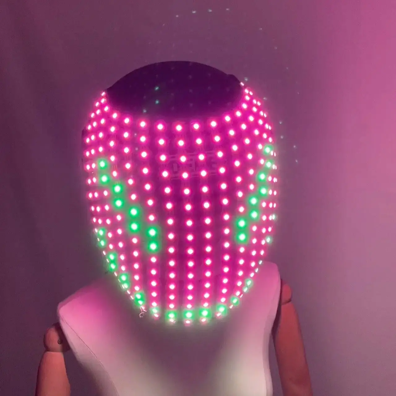 LED Helmet USB Rechargeable Flashing Light Up Multicolor DJ Rave Party Helmet for Christmas Holiday Dance Show Performance Wear