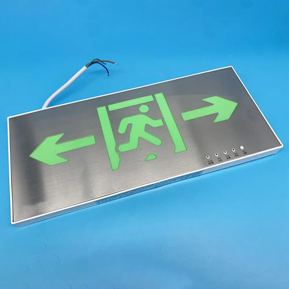 Luz de salida de emergencia de alto lúmenes, luz de Salida Led verde para evacuación de seguridad, fácil instalación, emergencia con ancho para súper