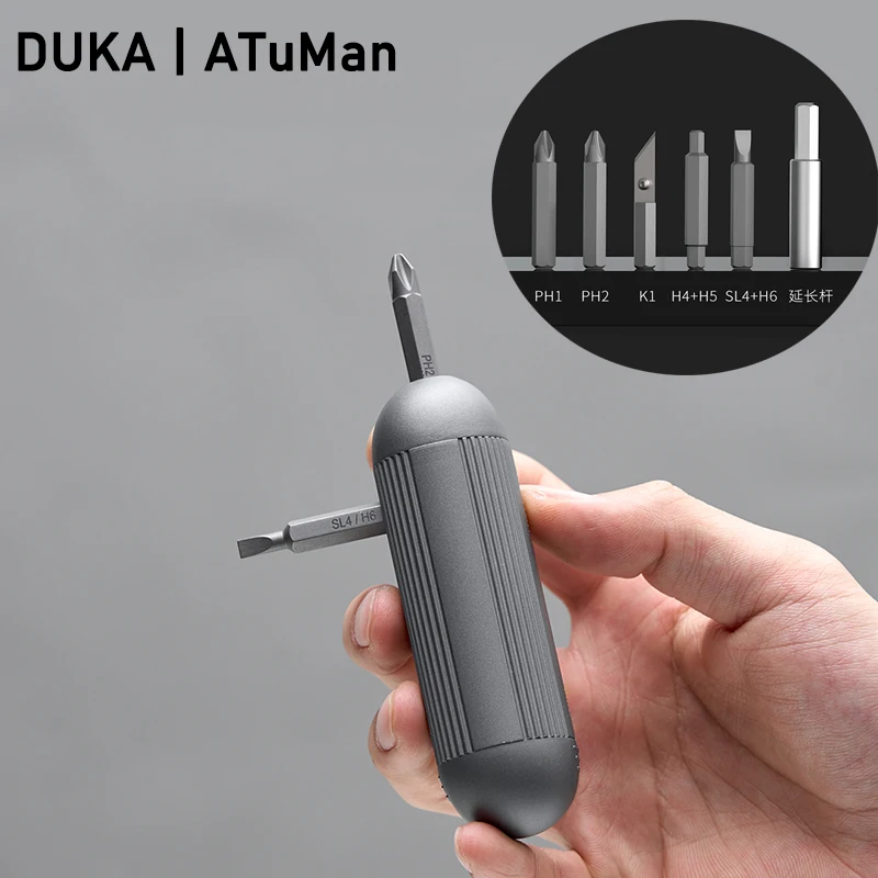 Карманный набор отверток DUKA ATuMan Xmini, 179 г, мини-ручные инструменты для ремонта, биты из сплава, прямая Т-образная ручка, многофункциональный инструмент, портативный