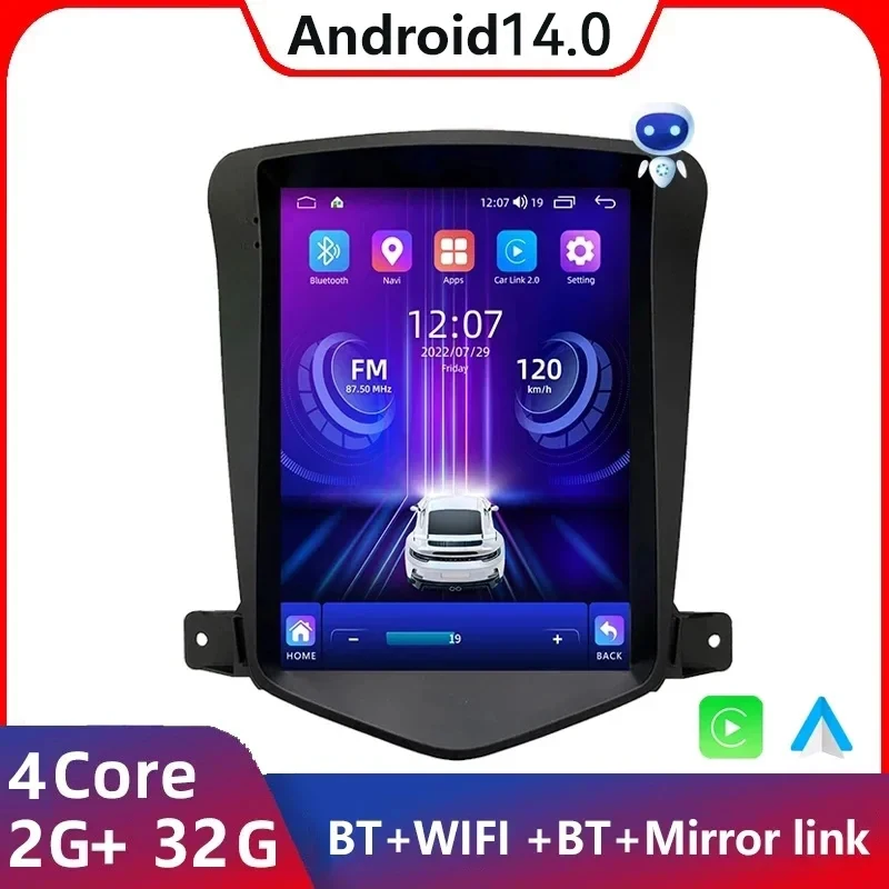 

8Core 4G Android 14 Car Radio Multimedia for Chevrolet Cruze J300 2008 2009 -2012 Tesla Style Carplay Auto 2 din Stereo GPS