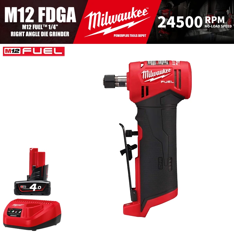 Milwaukee M12 FDGA/2485 комплект M12 топливо™Прямоугольный бесщеточный шлифовальный станок, 1/4 дюйма, 12 В, электроинструменты с зарядным устройством для аккумулятора