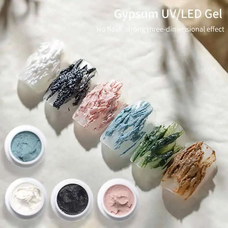 SKVP Newest Drawing Gel Nail Art Plaster Effect 3D Sand Texture No need Top Coat Gel Polish UV Nail Polish Lacquer Varnish