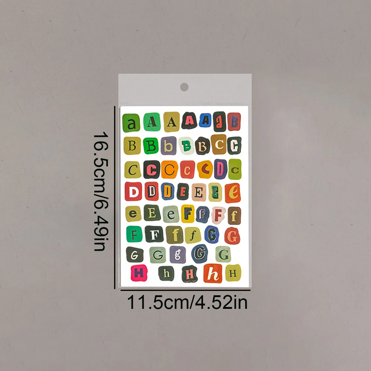 Colorful Vintage Alphabet Number Stickers Pack, 4-5 Sheets Self Adhesive Letter for Bullet Journal Scrapbooking DIY Art Crafts