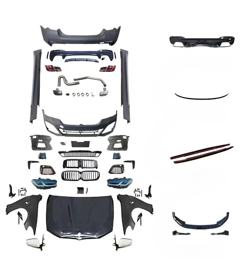 Conversion Body Kit Upgrade to 2021 G30 G38 M-Tech Style for  5 Series F10 F18 2011-2017 Hood Fenders Bumpers Side Skirts