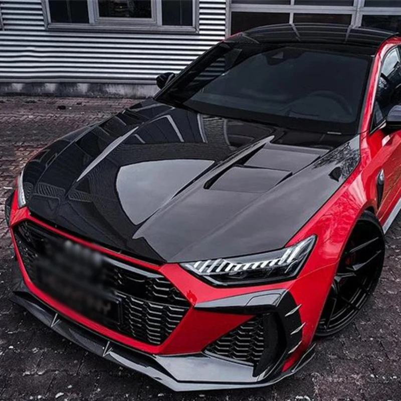 OEM Style Carbon Fiber Hood With Glass For  A7 C7 S7 Rs7 2019-2022 2012