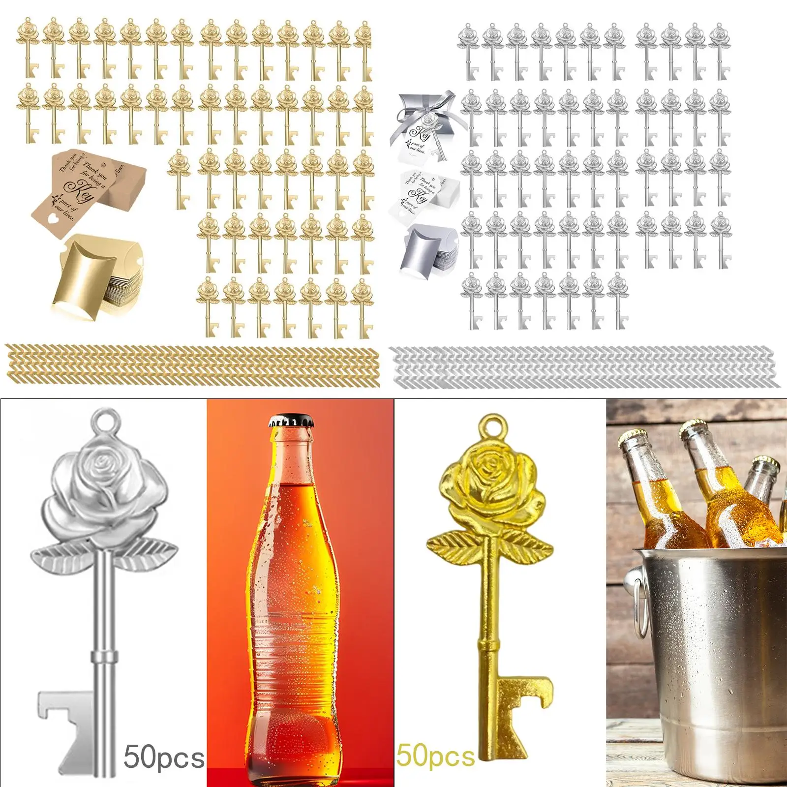

50 шт., открывалки для бутылок с открывалками, стильный сувенирный подарочный набор для гостей, декоративный