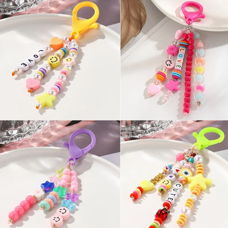 

2025 New Backpack Cute Keychain Charm Colorful Cute Student School Bag Pendant Letter Keyring Pendant Back To School Gifts