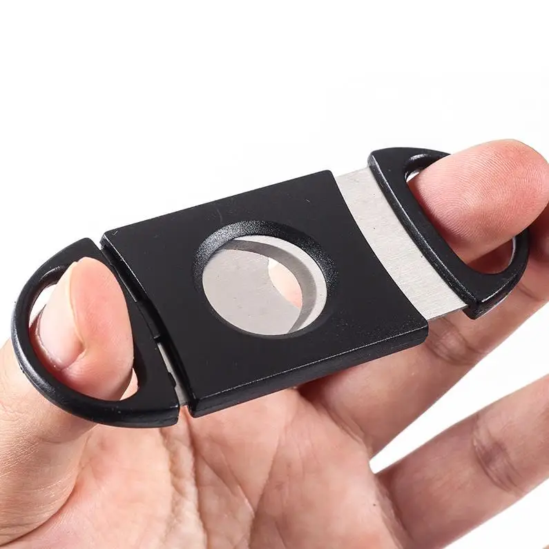 

Portable Cigar Cutter Plastic Blade Pocket Cutters Round Tip Knife Scissors Manual Stainless Steel Cigars Tools 9x3.9CM ni45