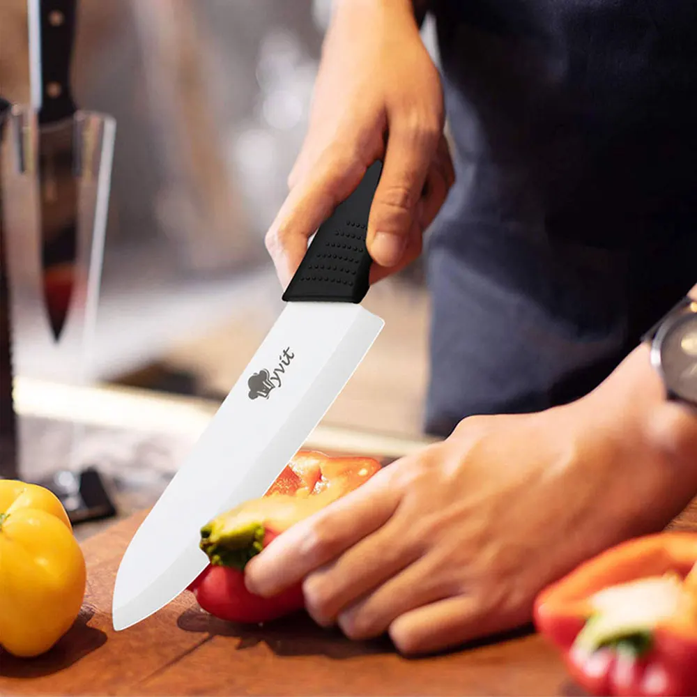 Ceramic knife 3 4 5 6 inch fruit slice practical chef knife white zirconia blade color handle kitchen knife