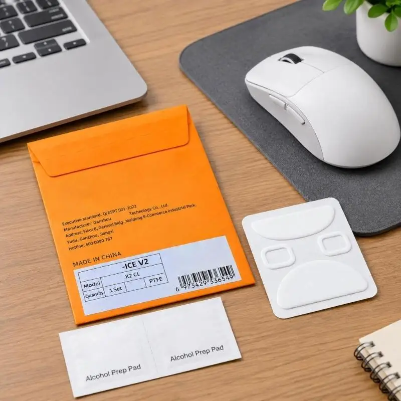 Model-Specific PTFE Mouse Feet with Rounded Finishing, Cut-to-Form Contact Sections, and Adhesive Backing That Presses Down