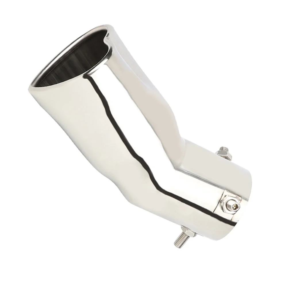 

Stainless Steel Exhaust Muffler 63Mm Heart Shaped Tail Tip Universal Car Modification Durable Curved Design For Motorcycle Truck