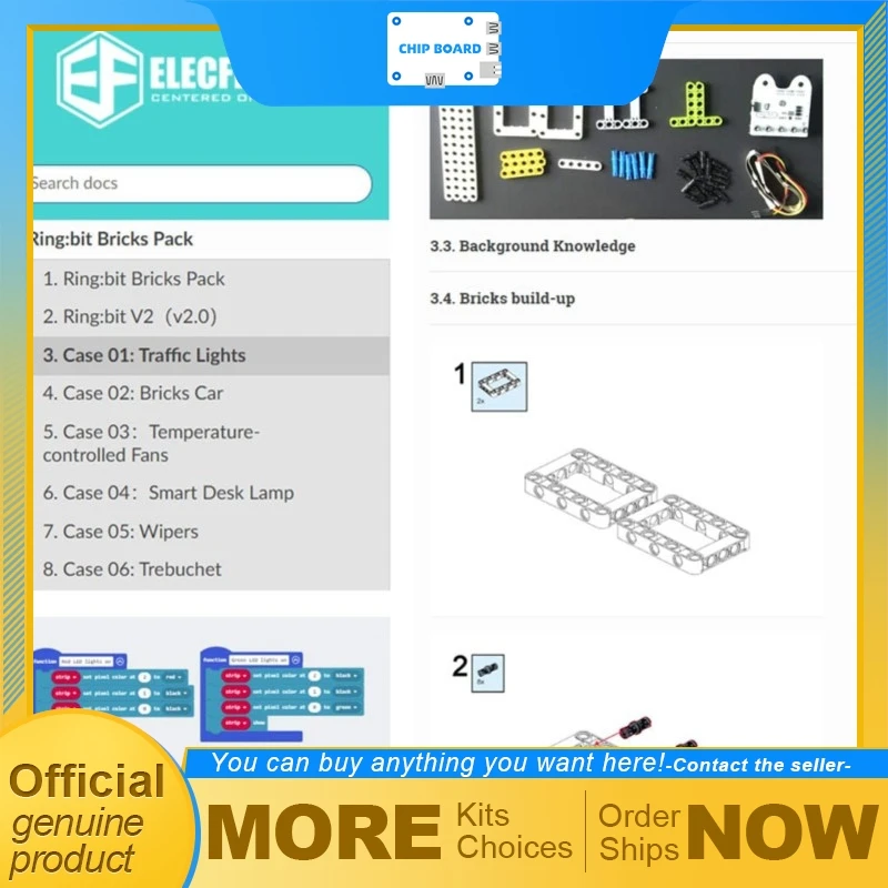 6-in-1 Ring:bit Bricks Pack, LEGO-Compatible micro:bit Building and Coding Kit (No micro:bit Included)