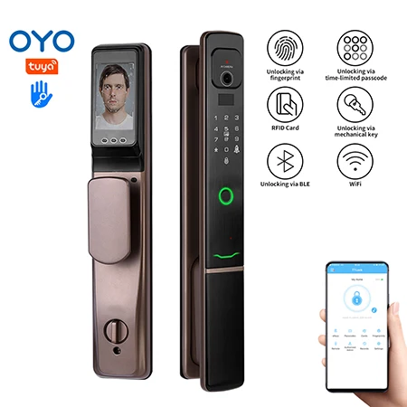 

OYO High Security Waterproof Outdoor Of Multiple Function digital biometric fingerprint recognition keyless smart door lock