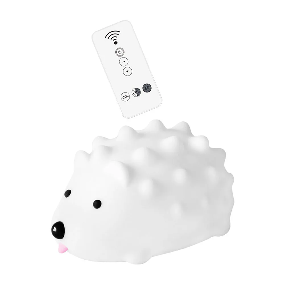 실리콘 작은 고슴도치 야간등 조절 가능한 충전식 침대 옆 독서등 창의적인 데스크탑 램프 홈 데코