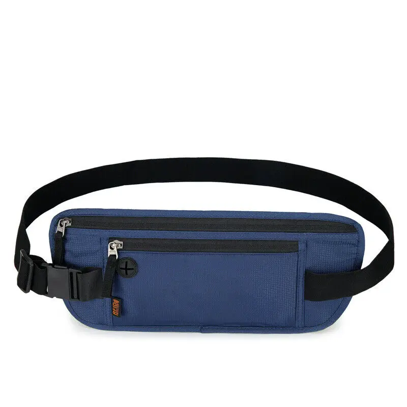 Travel Fanny Pack Money Belt RFID Blocking Sports Waist Bag Fanny Pack Hidden Wallet Zip Waterproof Running Waist Bag