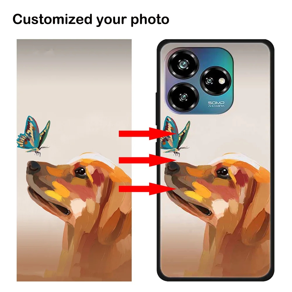 Customized Photo Phone Cases for ZTE Axon 60 50 Lite Back Cover DIY Name Text For ZTE Blade V60 A73 4G V50 Vita Case Image Black