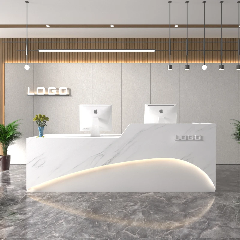 

Corner Designer Reception Desks Elegant Cashier Retail Store Commercial Service Reception Desks Business Tavolo Cassa Furniture