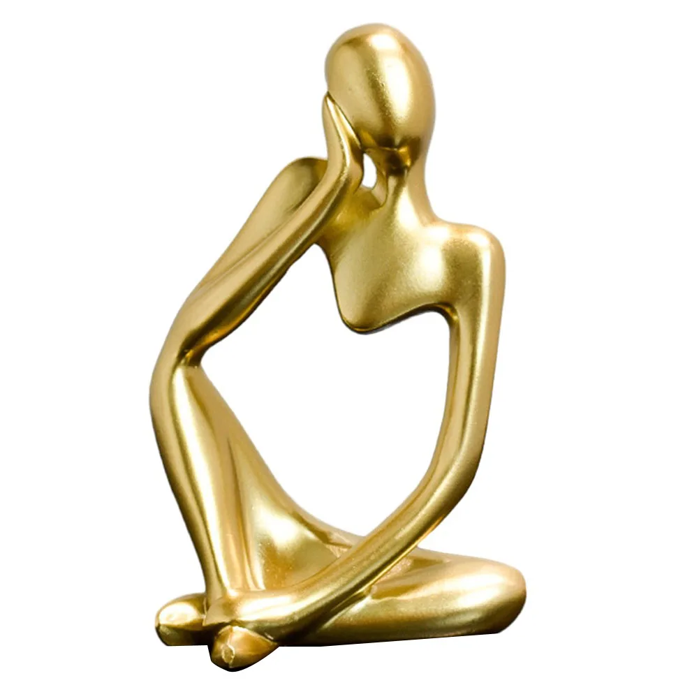 

Sand Color The Thinker Abstract Statues Sculptures Yoga Figurine Nordic Living Room Home Decor Decoration Maison Desk Ornaments