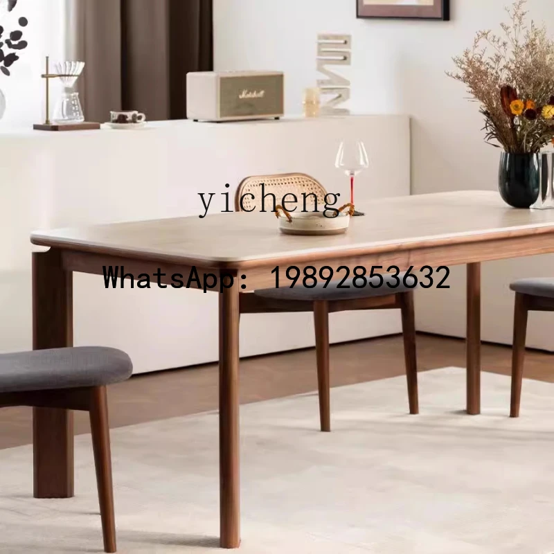 AA  retro travertine rock slab dining table simple small apartment wabi sabi advanced sense home living room solid table