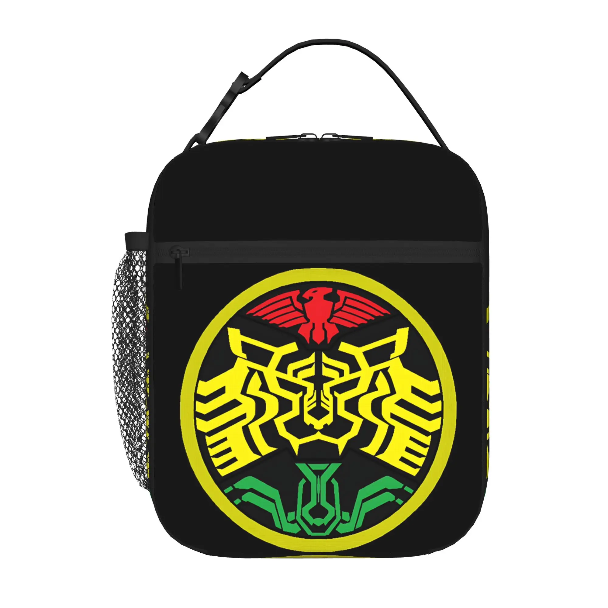 1 Piece Zipper Closure Yellow Storage Bag Pocket KAMEN RIDER  School Lunch Food Box Reusable For Lunch Food Bag