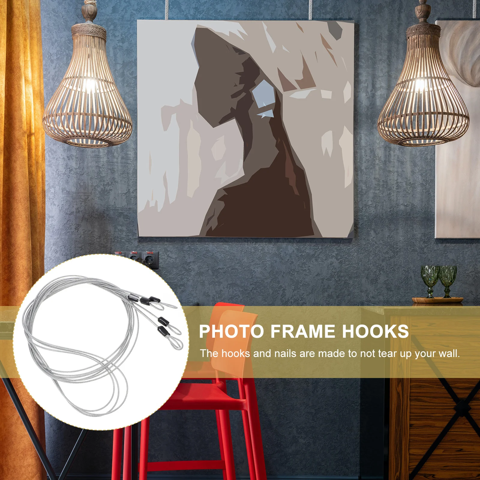 3Pcs Wire Rope Stainless Steel Braided Durable Corrosion Resistant Flexible for Crimp Tubes Picture Hanging and Railing