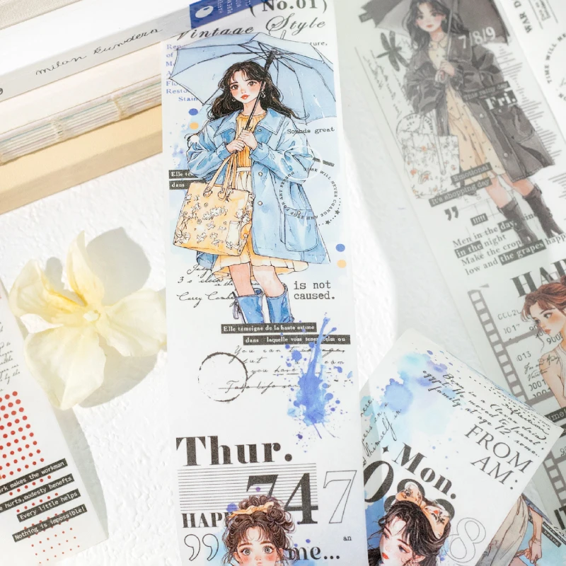 8 sztuk/LOT Seria Residual Sounds of Life urocza, śliczna, retro, dekoracyjna taśma maskująca washi