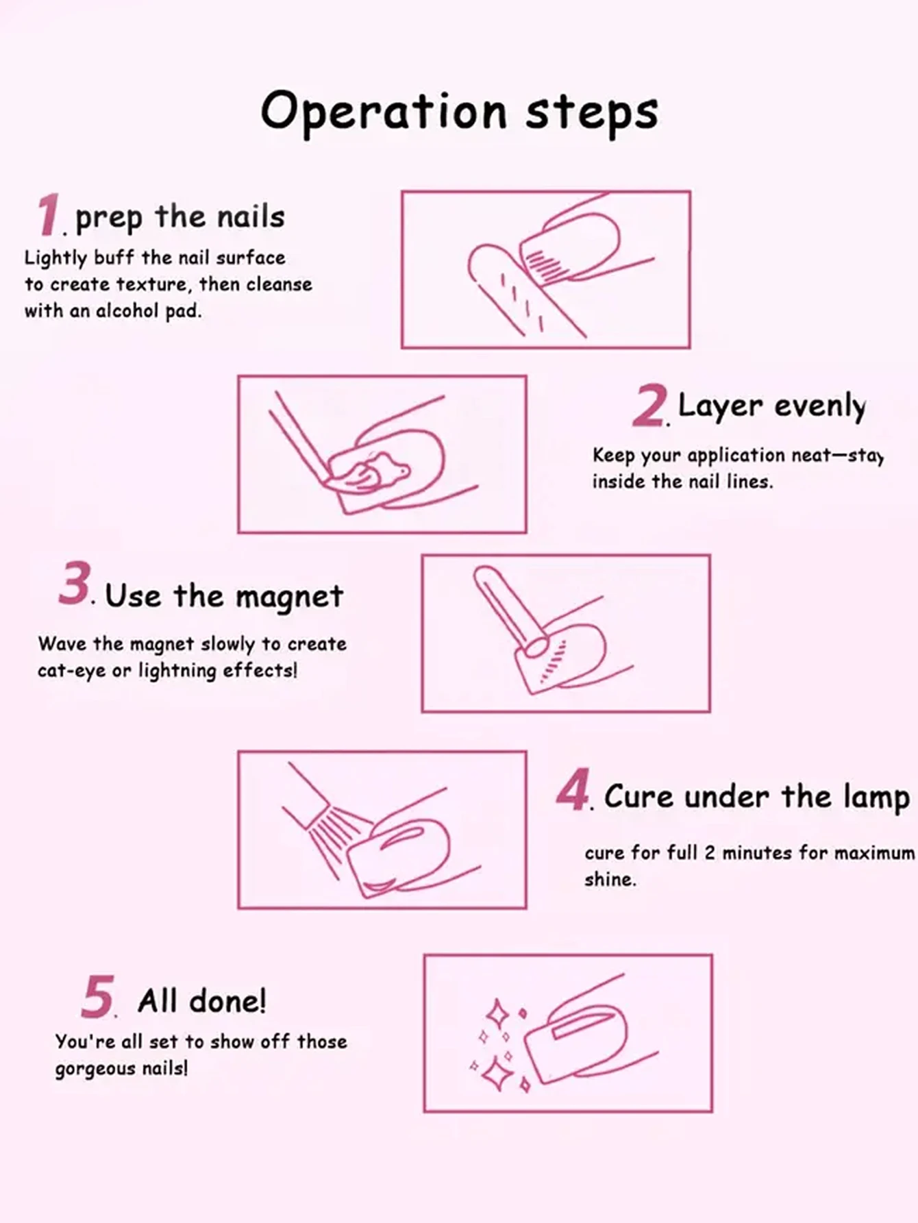 One-Step Cat Eye Gel Nail Polish - No Base Coat/Top Coat Required, 10 Colors Available, Free Magnet, LED Light,Nail Art Supplies