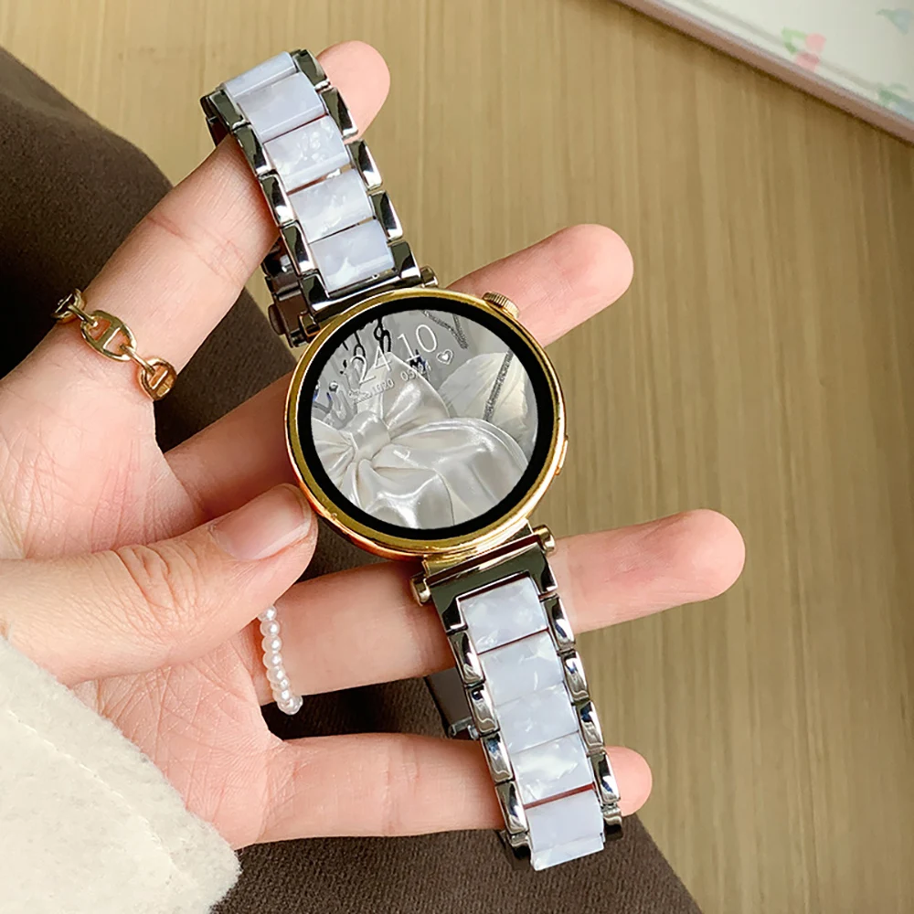 20/22mm zweifarbiges Intermetall-Harzarmband für Huawei Watch 4 5 GT 2 2e 3 4 5 Pro Armband Samsung Galaxy Watch 3 4 5 6 7 Classic