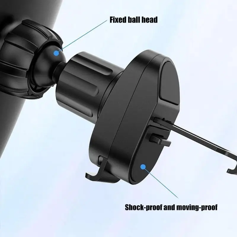 

Car Vent Phone Holder with Shock Absorbing Metal Clip Secure Grip Cradle Bracket