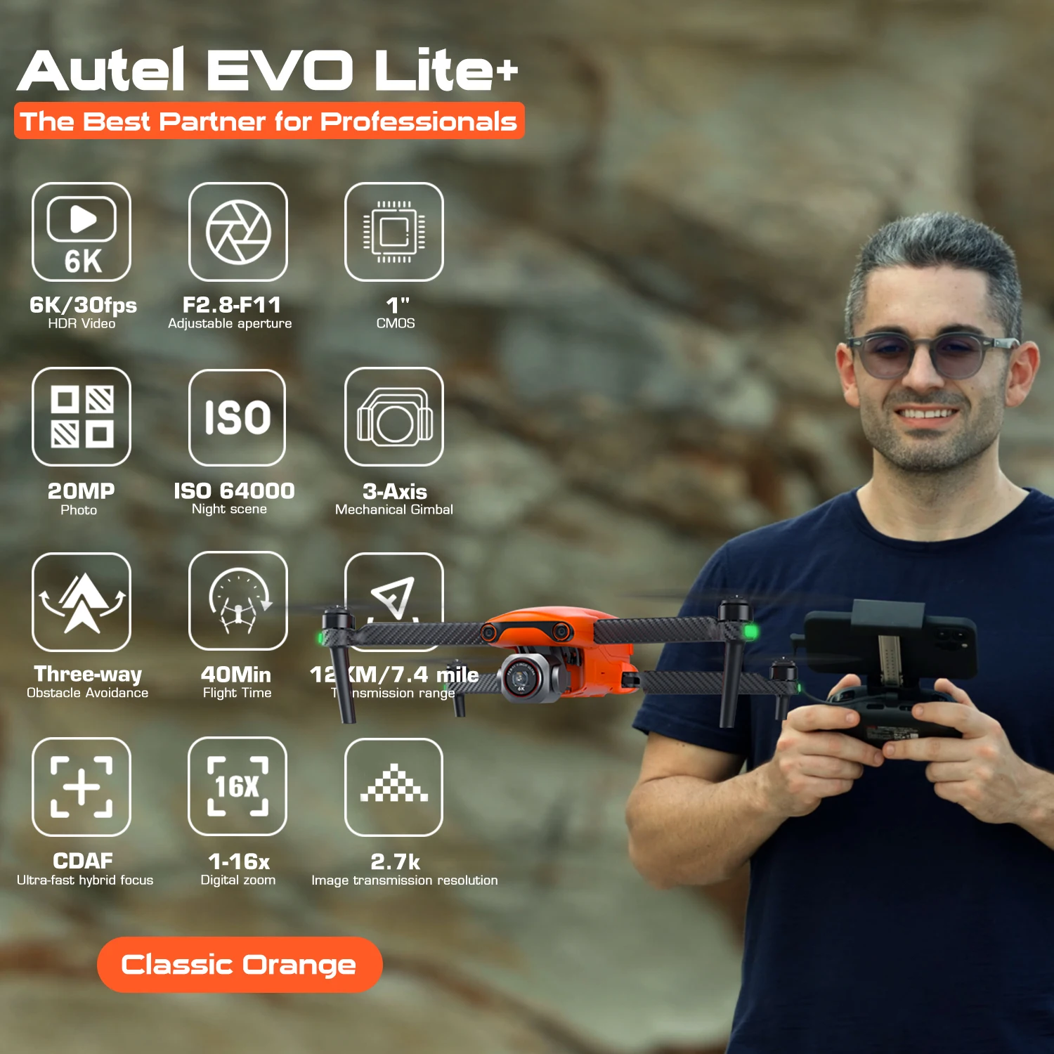 Autel Robotics 6K 20MP Camera Drone EVO Lite Plus Premium Bundle 1