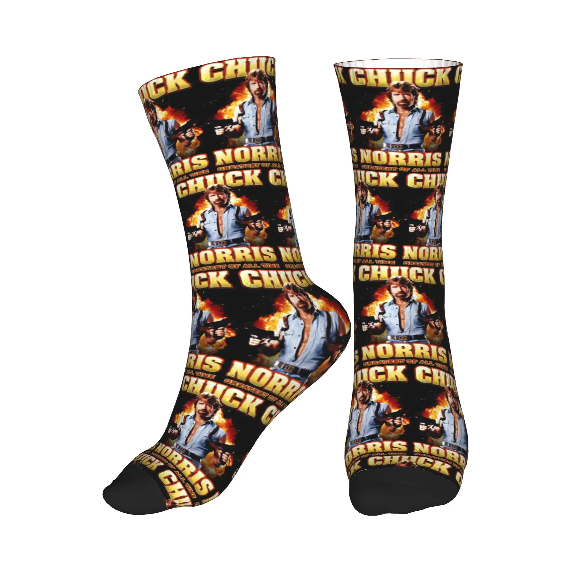 

All Seasons Chuck Norris Greatest of all Time Essential Sport Middle Tube Socks Crew Socks Hip Hop Stockings for Men Women