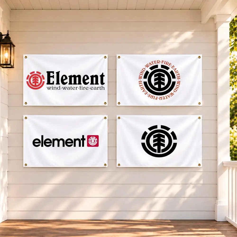 Brand Element Skateboard Logo Flags Minimalist Fabric Banner Flags Garden Shop Bedroom Festival Birthday Wall Decor