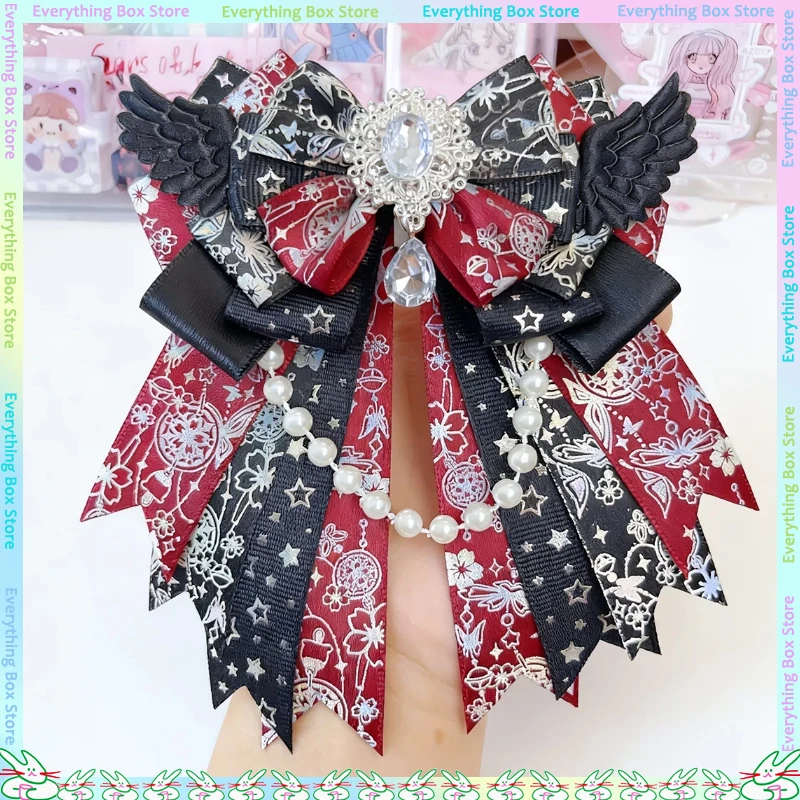 Angel Wings Double Layer Butterfly Knot Pin Handmade DIY Itabag Pendant Supporting Fan Ribbon Itabag Accessory Badge Decoration