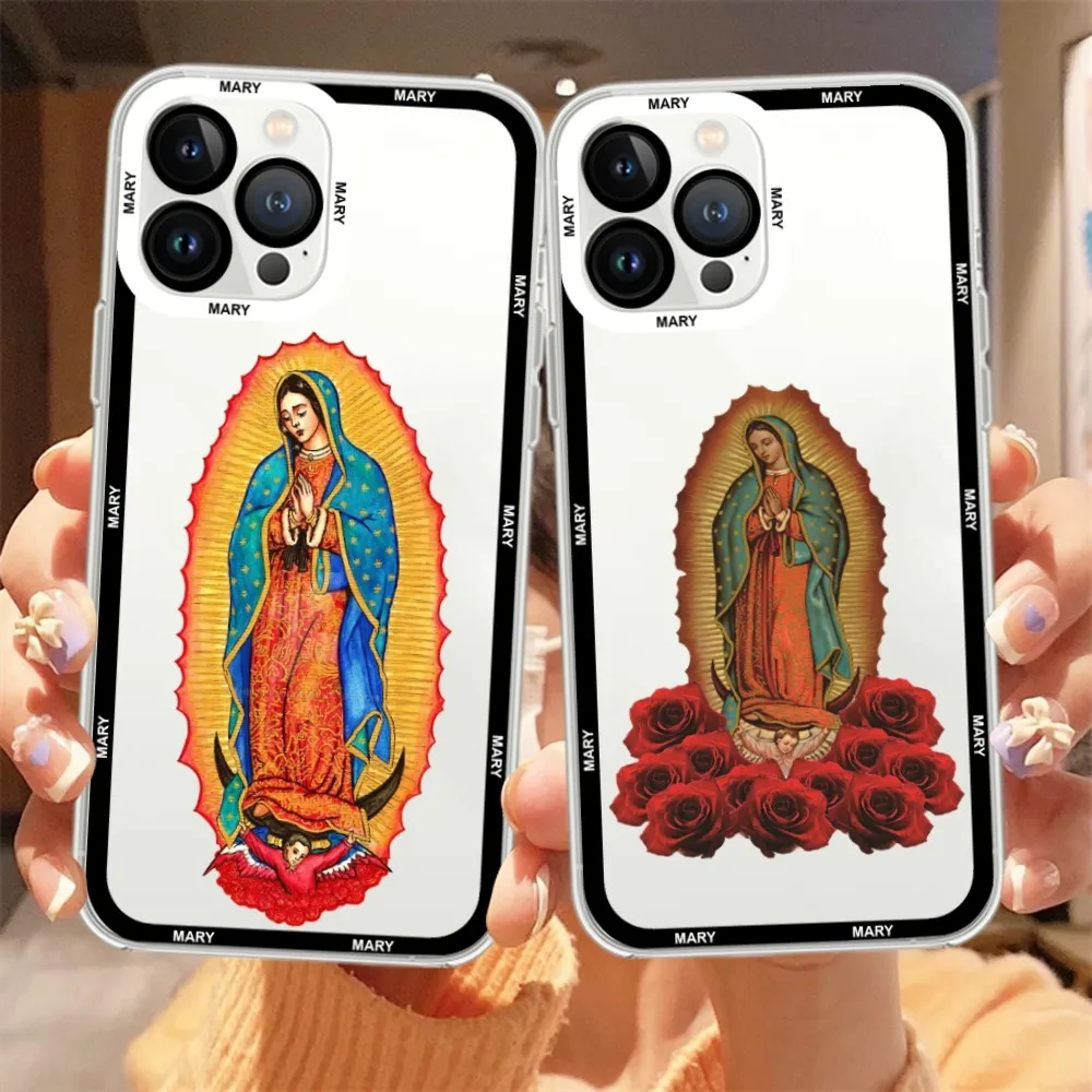 Virgin De Guadalupe Virgen Mary Phone Case For Samsung A 73 72 71 70 53 52 51 32 Transparent Shell