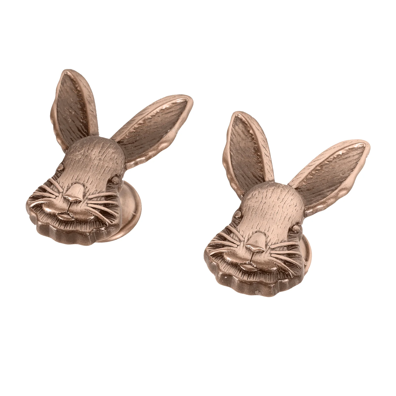 2 Pcs Drawer Handle Fade-resistant Rabbit Shaped Pull Decorative Single Hole Healthy Zinc Alloy Wardrobe Kitchen Cabinet Grip