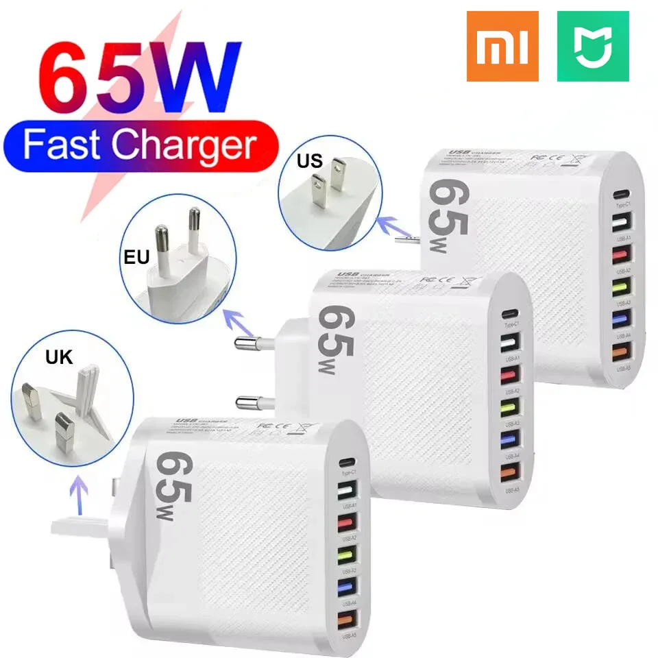 

Mijia 3.1A 5 Ports USB Charger PD Charging Adapter Plug Charging QC 3.0 Wall Charger For Xiaomi iPhone Samsung Mobile Phone