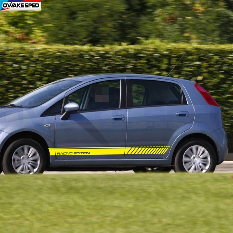 

2pcs Car Long Side Stripes Stickers DIY Auto Vinyl Film Decals For FIAT Punto DIY Automobiles Decoration Car Tuning Accessories