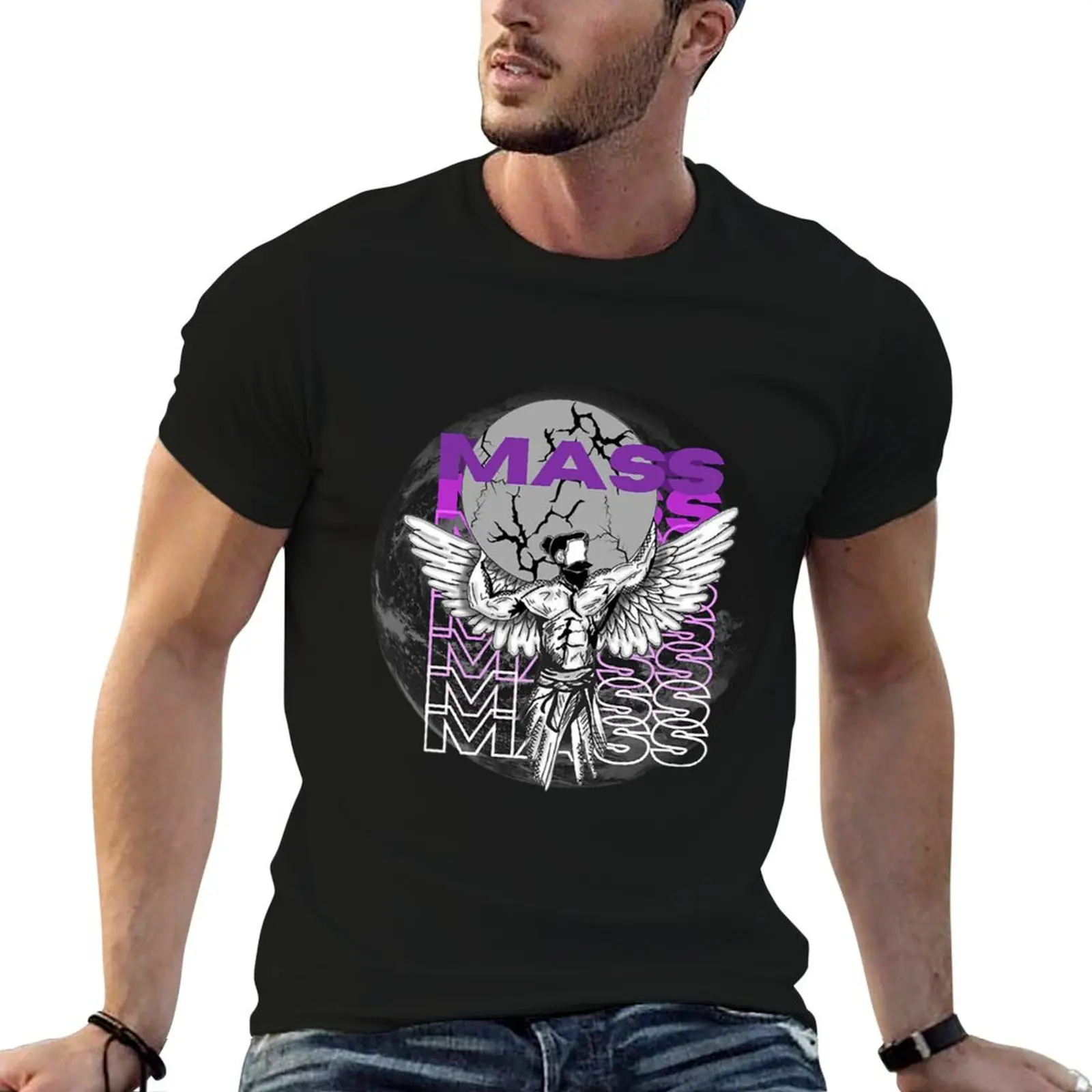 

MASS (purple) T-Shirt cotton t shirts man 100% man t shirt cotton cotton t shirt pack T-shirt