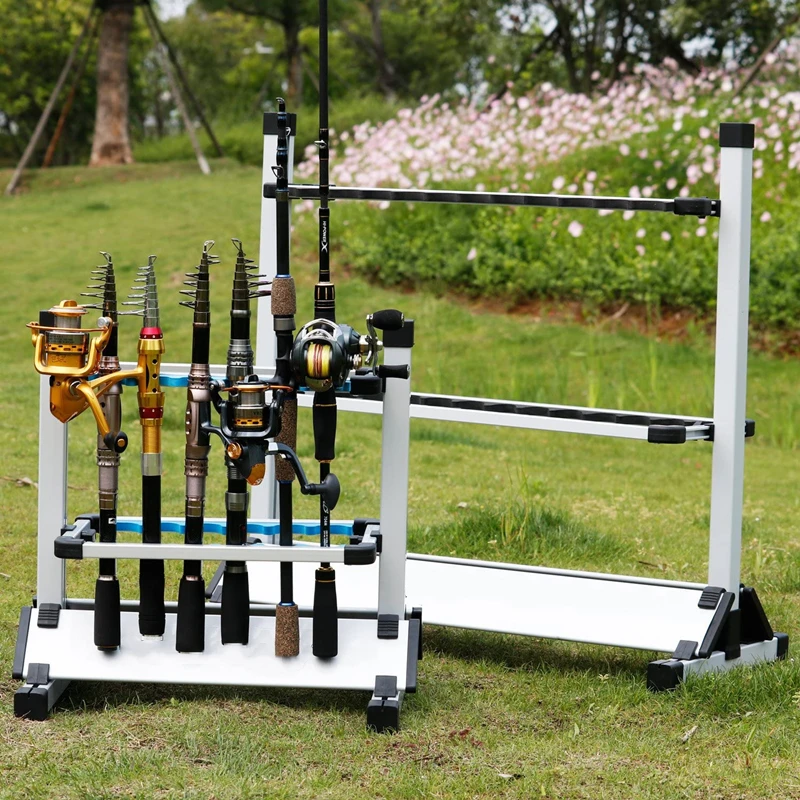 Imagem -06 - Liga de Alumínio Pesca Rod Rack Pesca Rod Holder Stand Pesca Varas Pólo Holder Organizador Rack Pesca Rod Tools Capacidade 24 Pcs 12 Pcs