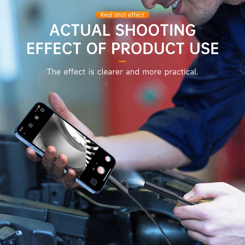 Imagen 2 del producto Cámara de inspección endoscópica Android 2 en 1, Mini cámara de inspección IOS tipo C para IOS, iphone, boroscopio de tubería impermeable