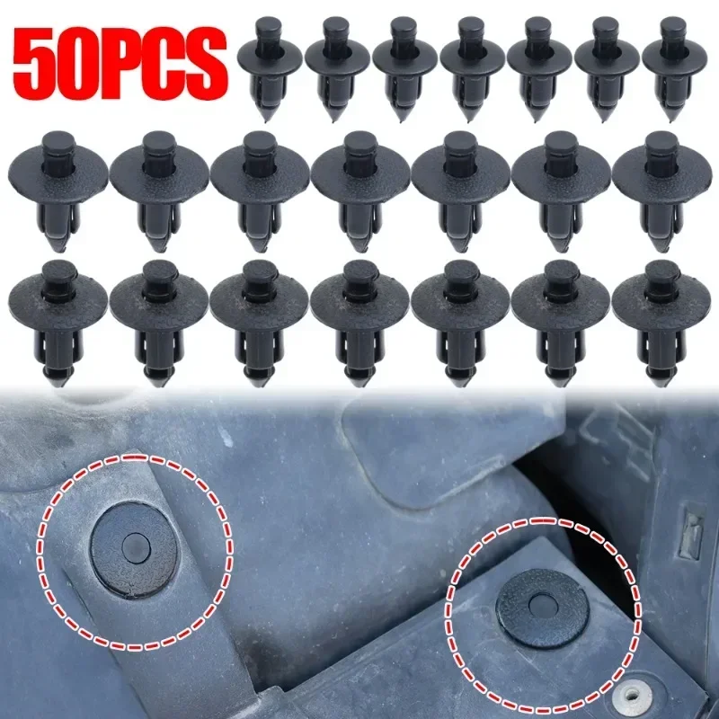 50pcs Car Plastic Fairing Rivet Setting Panel Fastener Clips 3 Size Mix Push Pin Auto Fastener 6mm 7mm 8mm Interior