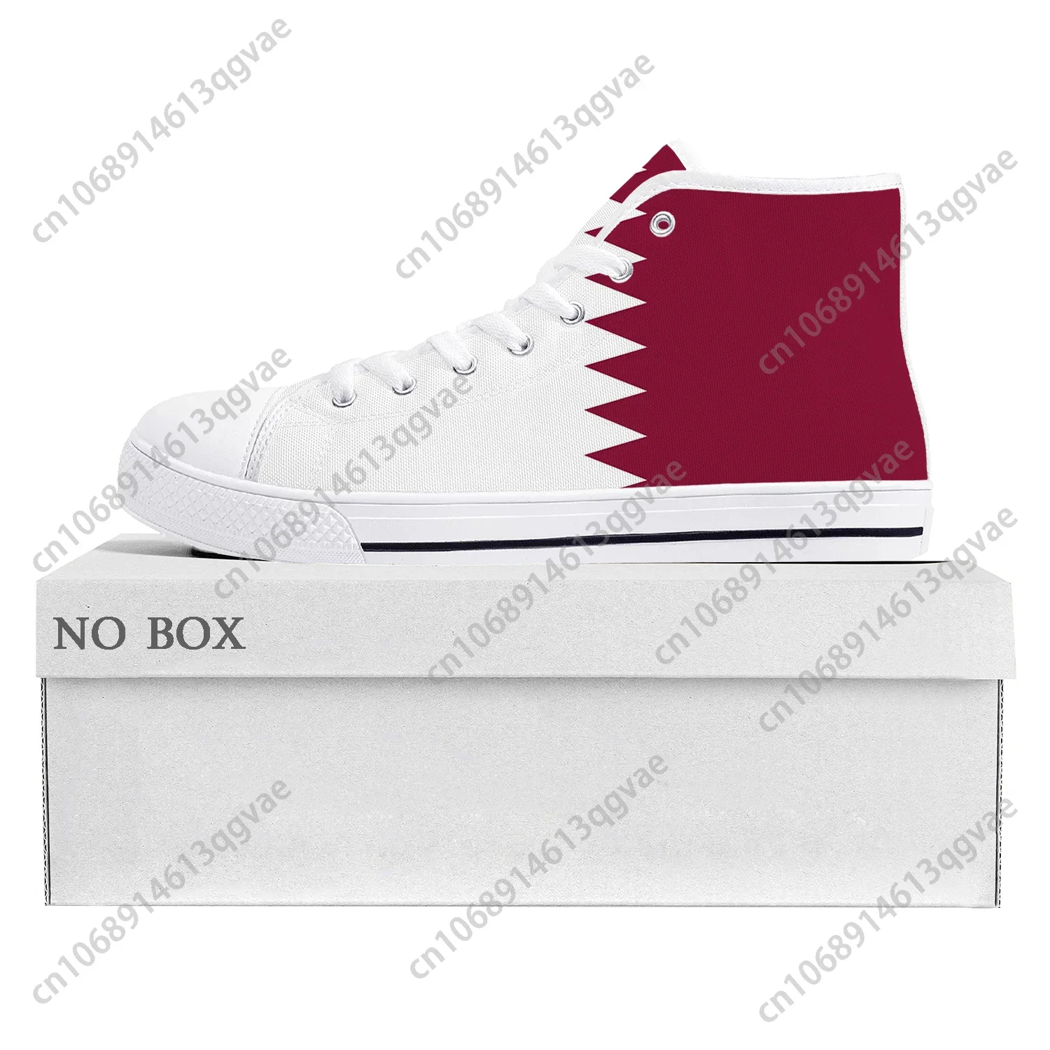 Qatar Flag High Top High Quality Sneakers Mens Womens Teenager Canvas Sneaker Qatar Casual Couple Shoes Custom Shoe
