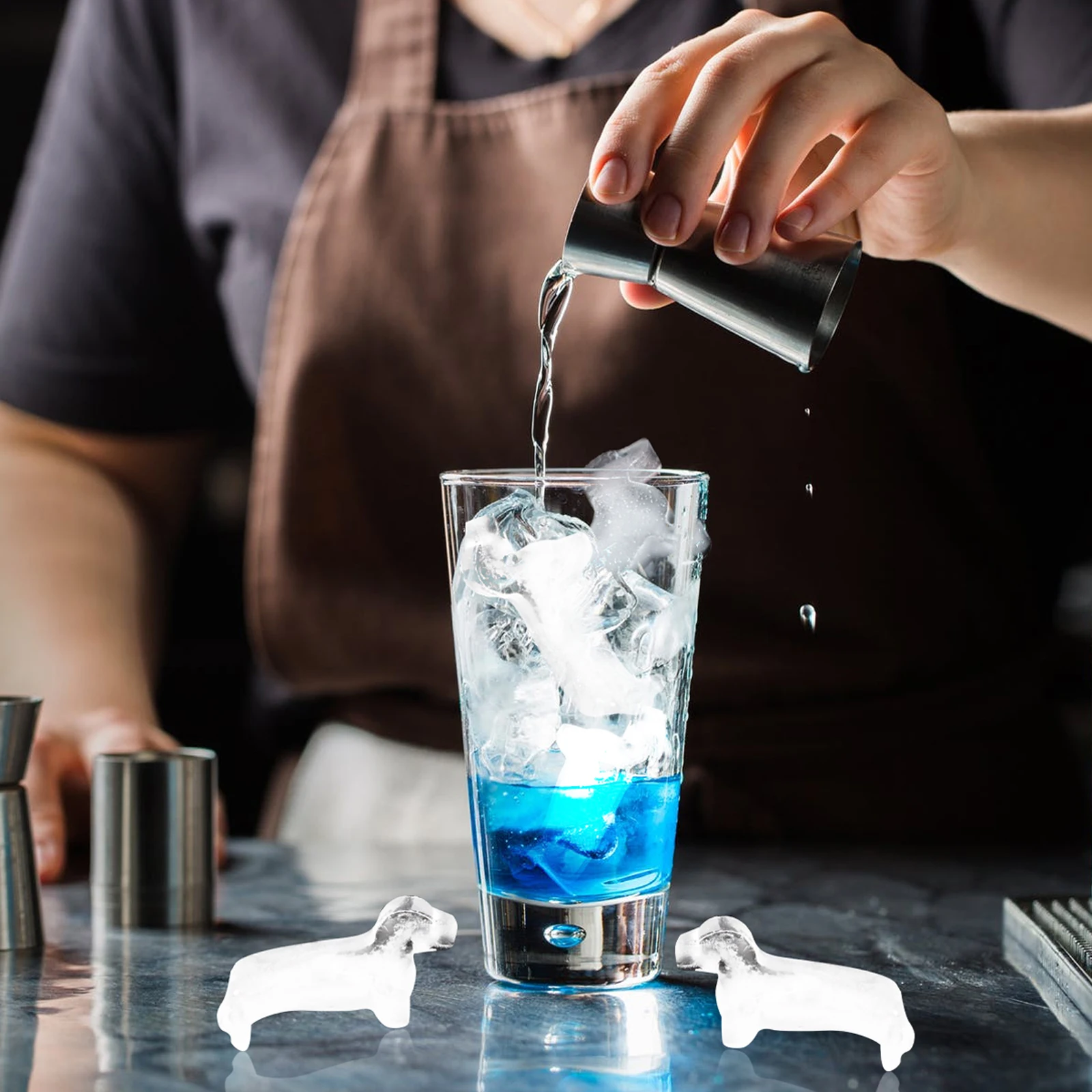 

2Pcs 9 Slots Silicone Dog Shape Ice Cube Tray Fondant Mold Flexible Easy Clean Use for Home Shape Ice Cube