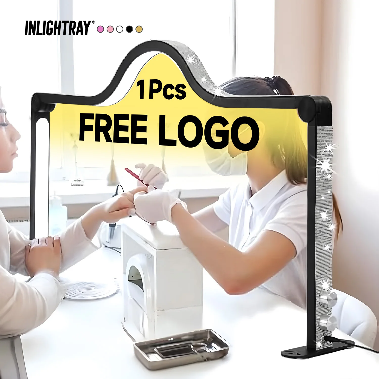 

2025 FREE LOGO Half Moon Light for Nail Desk Lamp Nail Tech Lamp for Desk 35Inch Foldable LED Nail Table Light Manicure Light