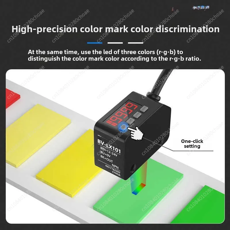 

LX-101 Color Code Photoelectric Switch Color Sensor Intelligent Label Deviation Correction Color Separation Positioning Sensor