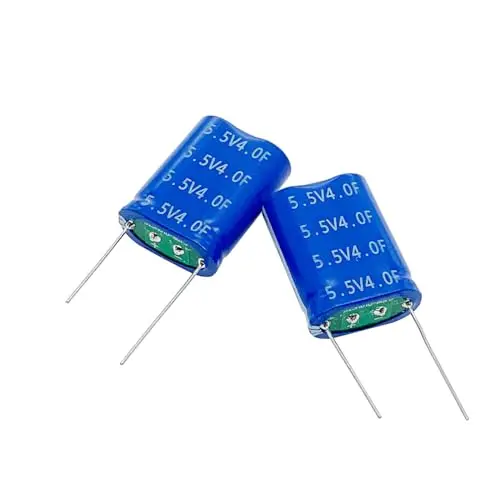 2 pcs 8.5x17x14mm(0.31x0.67x0.55in) Super Capacitor 5.5V 4F Farad Capacitance Winding Type Energy Storage